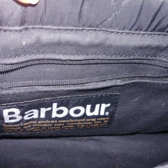 EUC Barbour Purse Bag Leather and Nylon Quilted Tonnes of Pockets - Picture 5 of 10